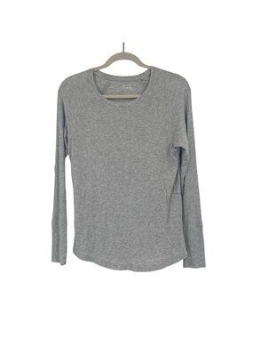 Aerie Size Small Offline Light Gray Ribbed Long Sleeve Shirt Soft Thumbholes